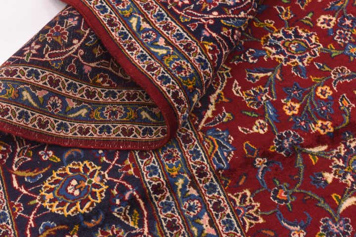 10' x 12' 9 Hand Knotted Kashan Persian Wool Rug