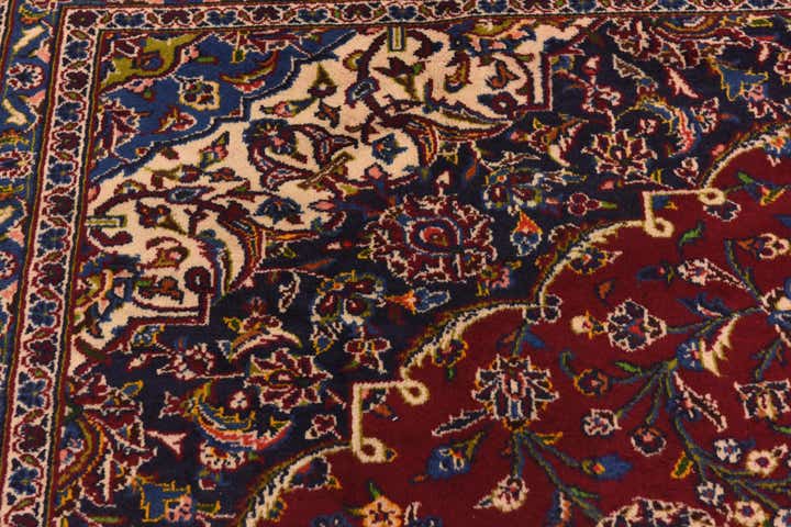 10' x 12' 9 Hand Knotted Kashan Persian Wool Rug
