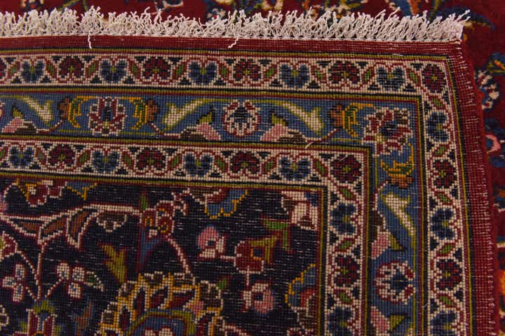 10' x 12' 9 Hand Knotted Kashan Persian Wool Rug