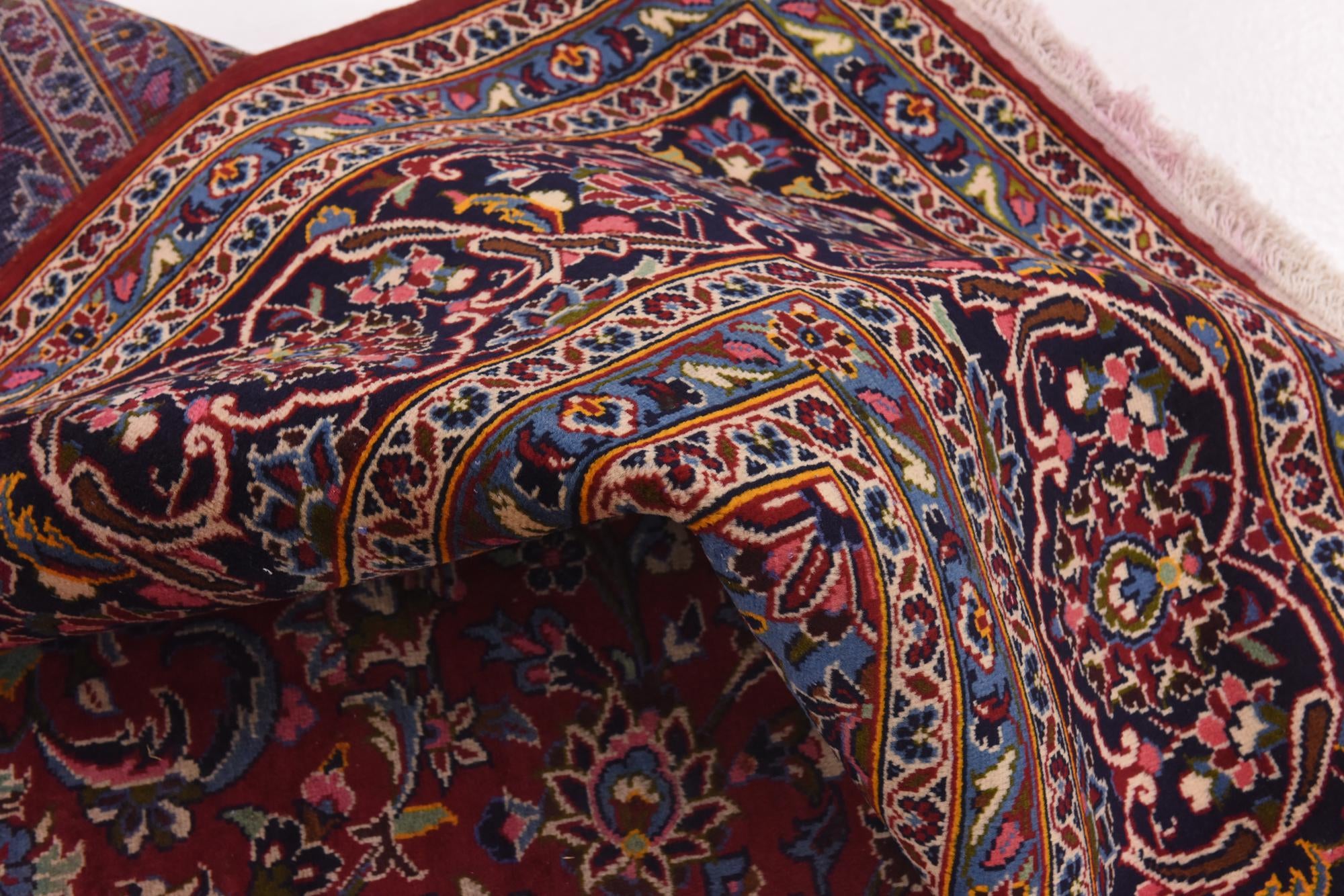 9' 10 x 13' Hand Knotted Kashan Persian Wool Rug