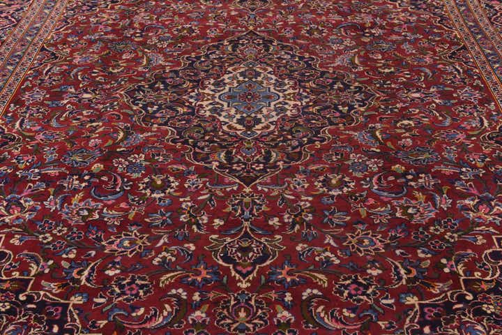 9' 10 x 13' Hand Knotted Kashan Persian Wool Rug