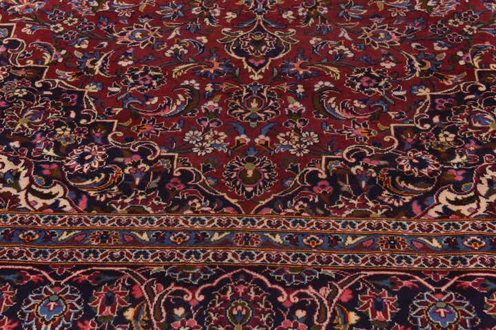 9' 10 x 13' Hand Knotted Kashan Persian Wool Rug