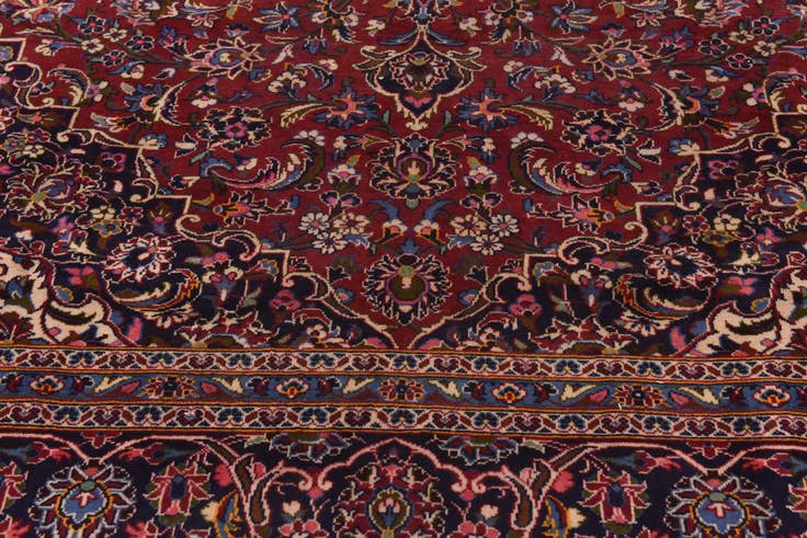 Detail image of 9' 10 x 13' Hand Knotted Kashan Persian Wool Rug