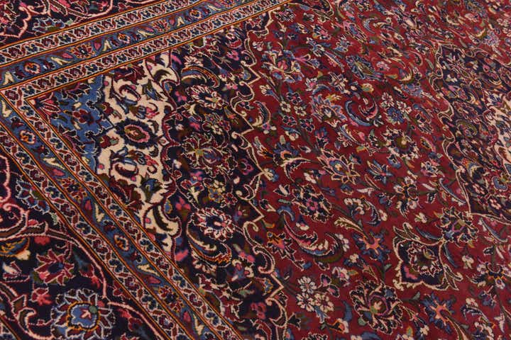 9' 10 x 13' Hand Knotted Kashan Persian Wool Rug