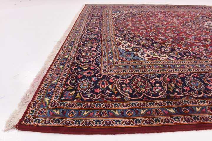 9' 10 x 13' Hand Knotted Kashan Persian Wool Rug