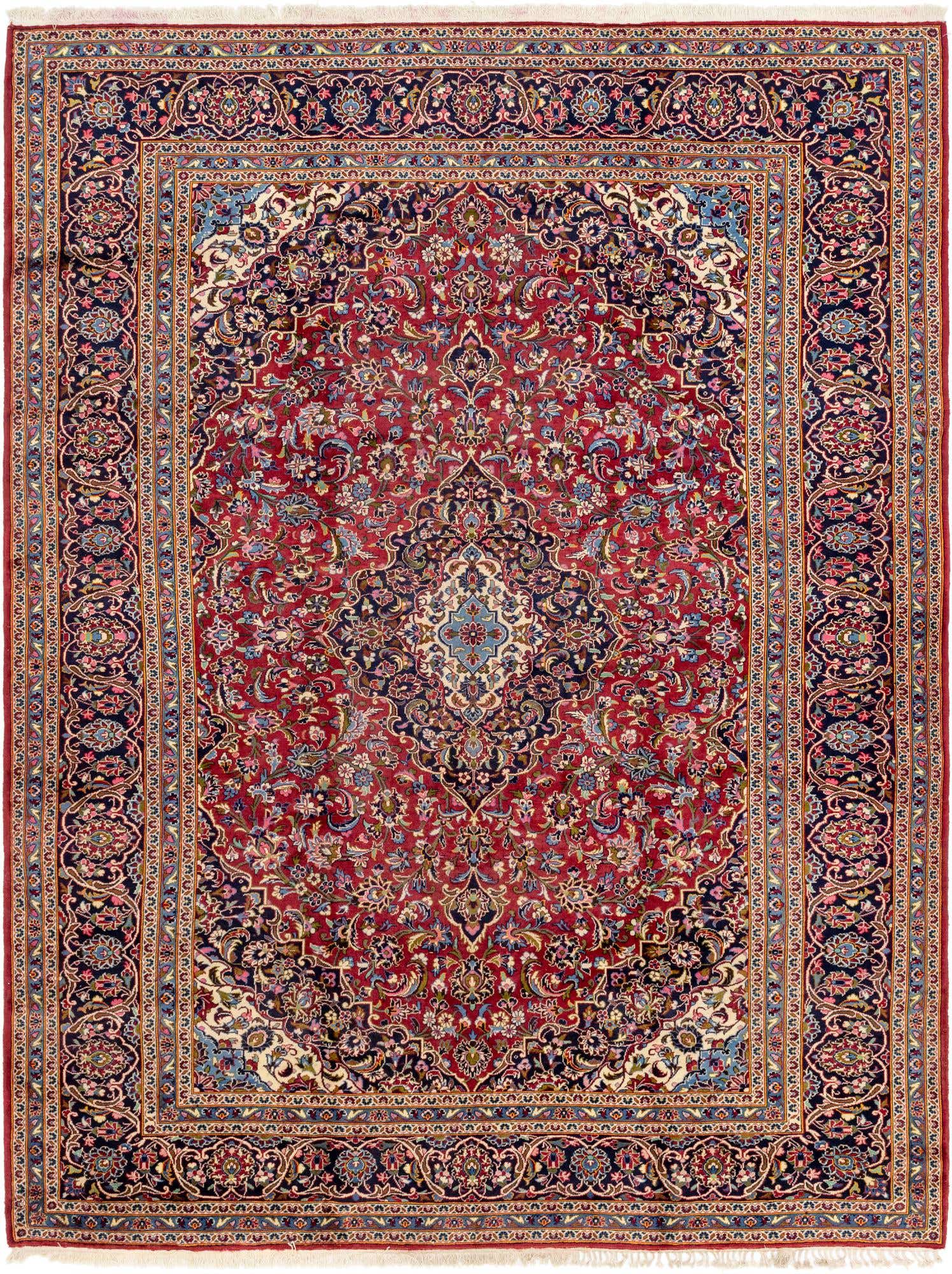 9' 10 x 13' Hand Knotted Kashan Persian Wool Rug