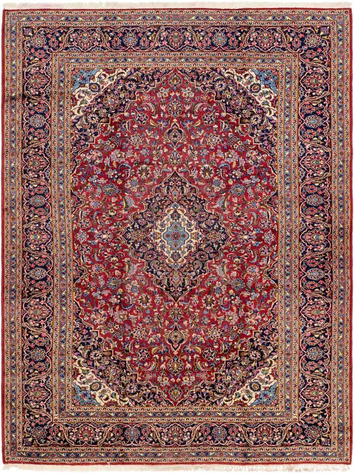 9' 10 x 13' Hand Knotted Kashan Persian Wool Rug