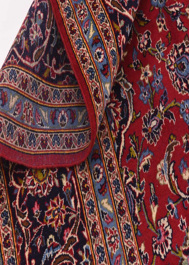 9' 9 x 13' 3 Hand Knotted Kashan Persian Wool Rug