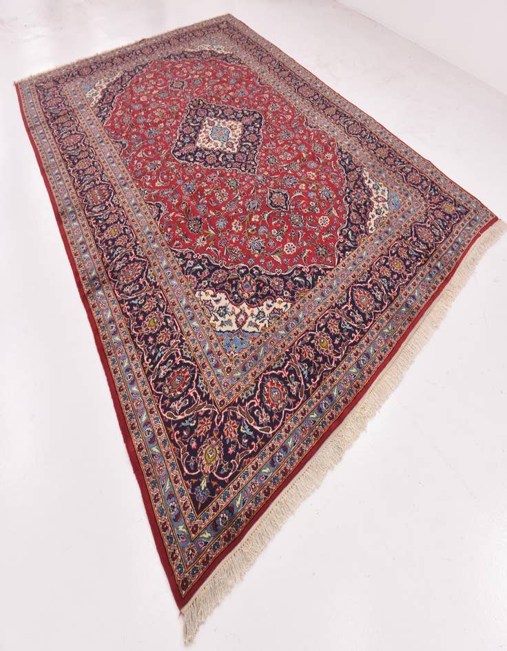 Detail image of 9' 9 x 13' 3 Hand Knotted Kashan Persian Wool Rug