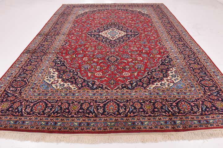 9' 9 x 13' 3 Hand Knotted Kashan Persian Wool Rug