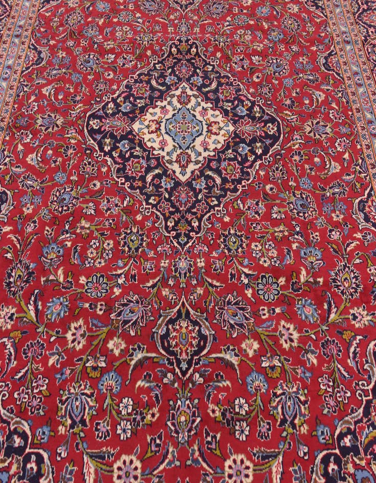 Detail image of 9' 9 x 13' 3 Hand Knotted Kashan Persian Wool Rug
