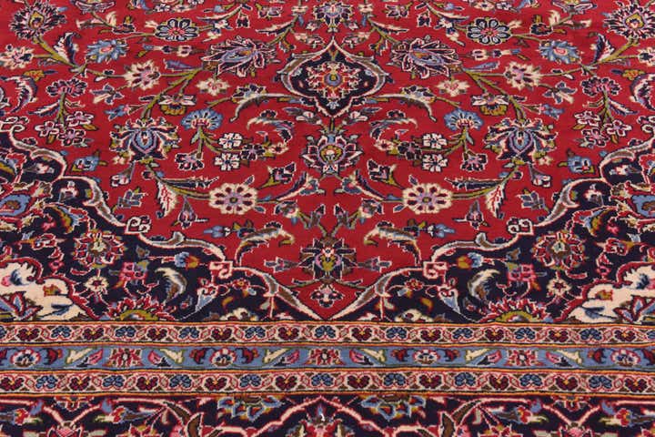 9' 9 x 13' 3 Hand Knotted Kashan Persian Wool Rug