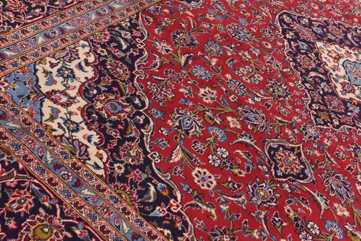 9' 9 x 13' 3 Hand Knotted Kashan Persian Wool Rug