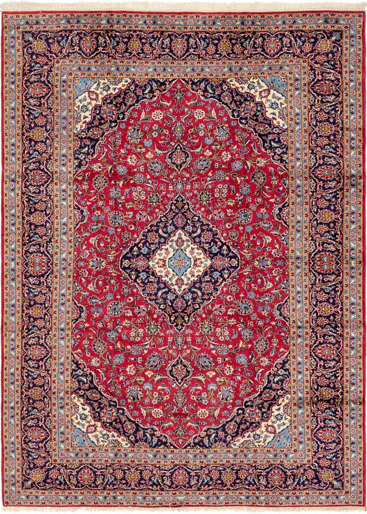 9' 9 x 13' 3 Hand Knotted Kashan Persian Wool Rug