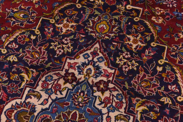 9' 9 x 14' Hand Knotted Kashan Persian Wool Rug