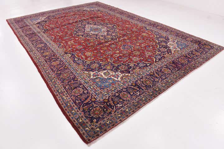 9' 9 x 14' Hand Knotted Kashan Persian Wool Rug