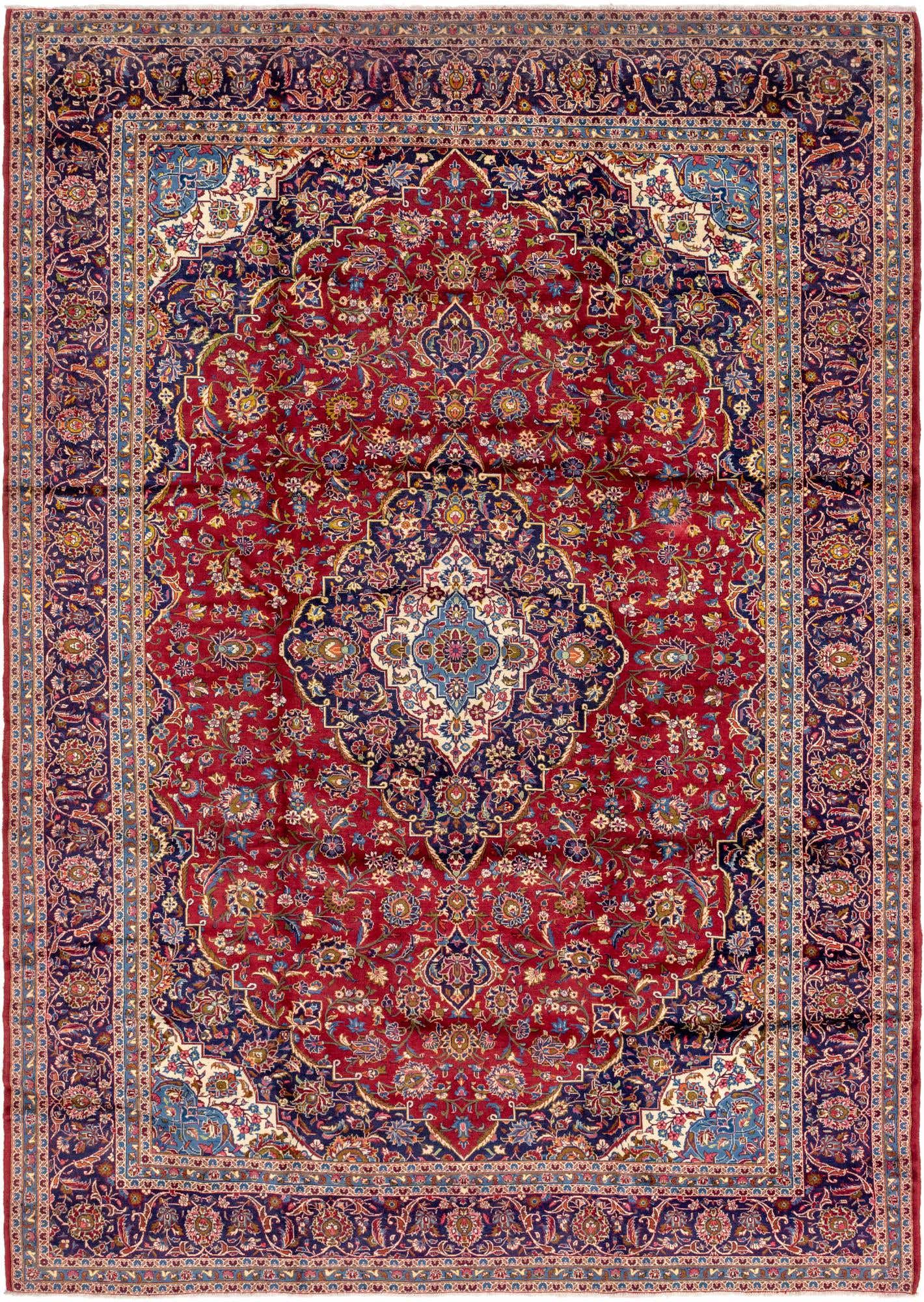 9' 9 x 14' Hand Knotted Kashan Persian Wool Rug