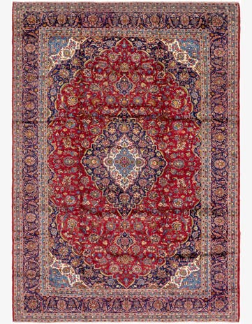 9' 9 x 14' Hand Knotted Kashan Persian Wool Rug