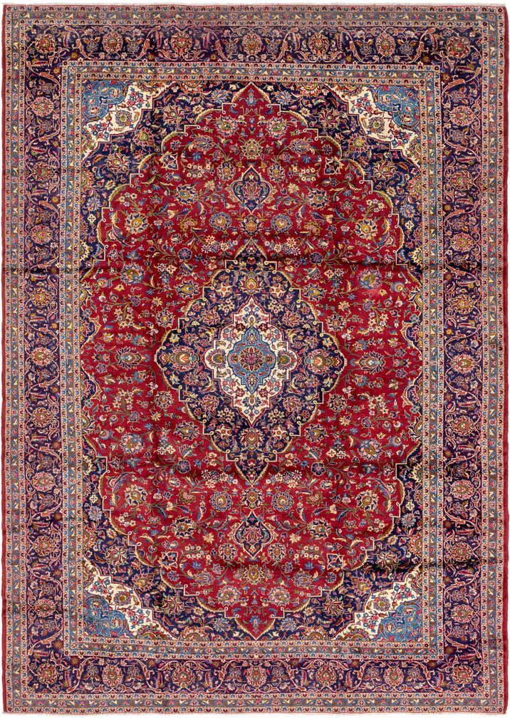 9' 9 x 14' Hand Knotted Kashan Persian Wool Rug