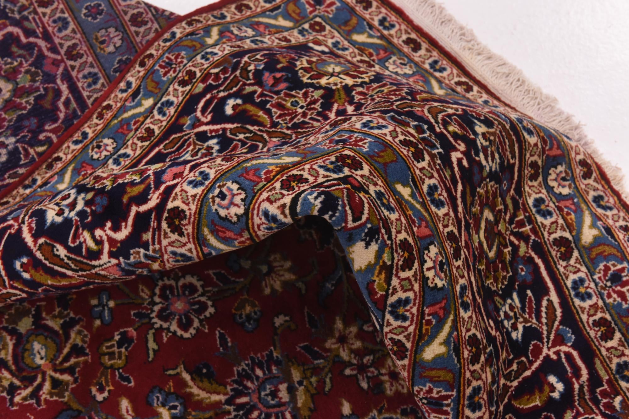 9' 9 x 13' Hand Knotted Kashan Persian Wool Rug
