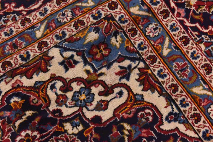9' 9 x 13' Hand Knotted Kashan Persian Wool Rug