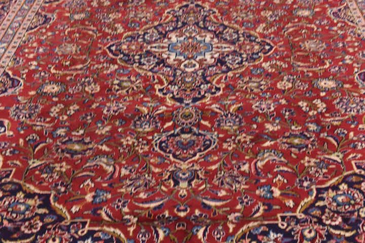 9' 9 x 13' Hand Knotted Kashan Persian Wool Rug