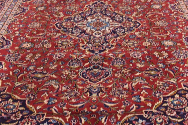 Detail image of 9' 9 x 13' Hand Knotted Kashan Persian Wool Rug