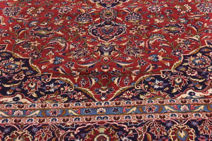 9' 9 x 13' Hand Knotted Kashan Persian Wool Rug