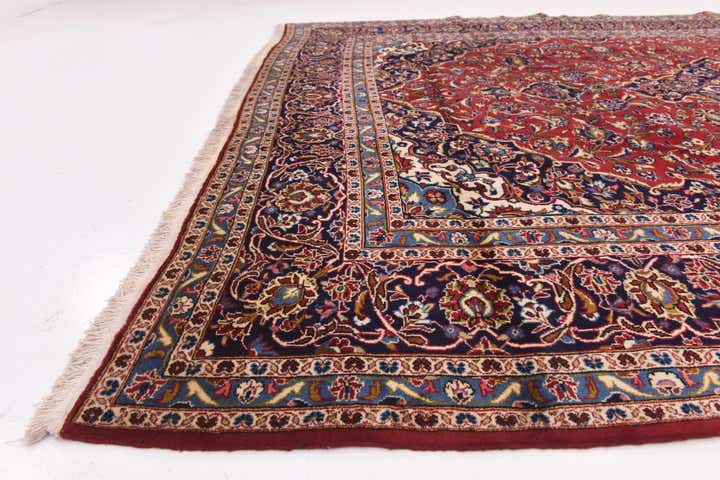 9' 9 x 13' Hand Knotted Kashan Persian Wool Rug
