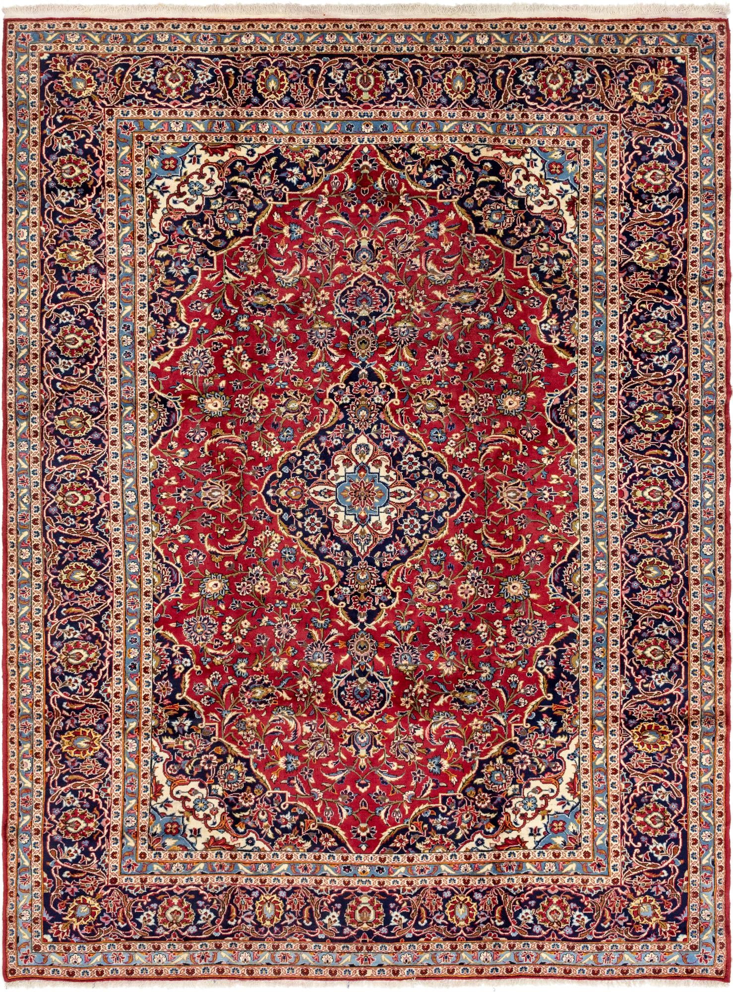 9' 9 x 13' Hand Knotted Kashan Persian Wool Rug
