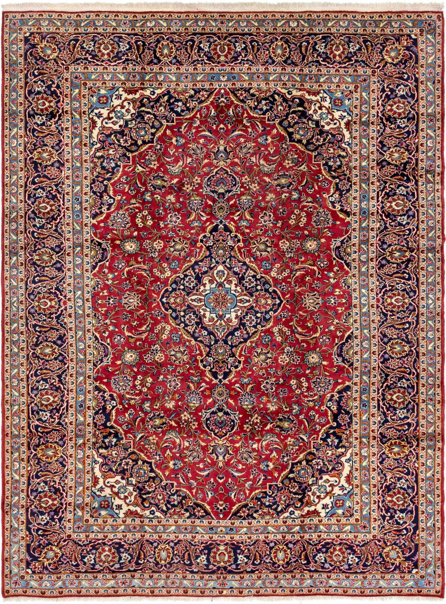 9' 9 x 13' Hand Knotted Kashan Persian Wool Rug