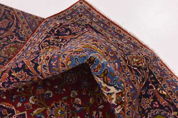 9' 7 x 12' 7 Hand Knotted Kashan Persian Wool Rug