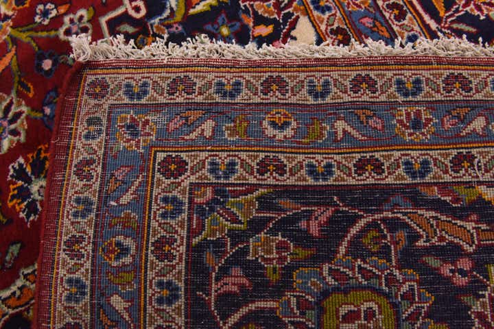 9' 7 x 12' 7 Hand Knotted Kashan Persian Wool Rug