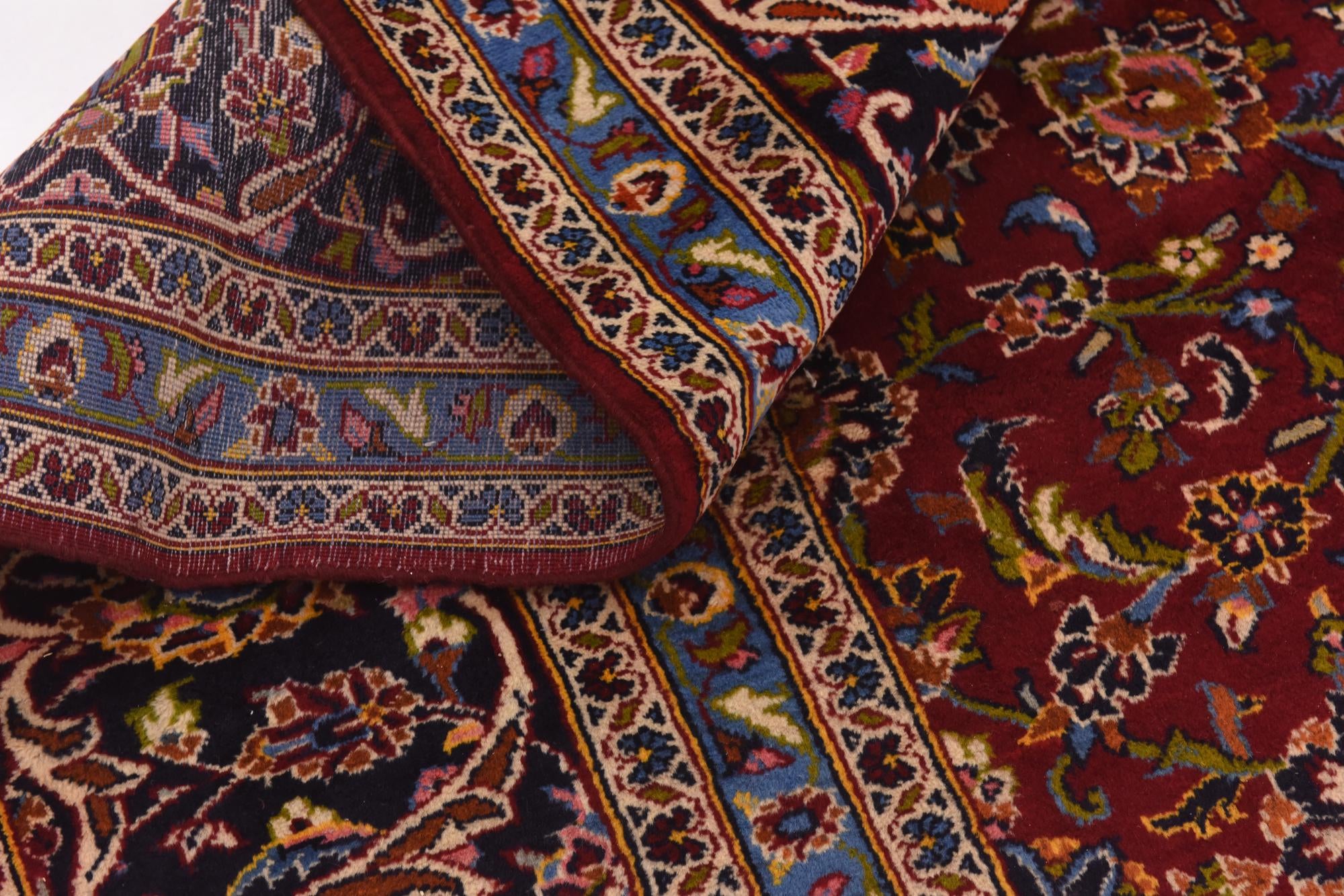 9' 7 x 13' 5 Hand Knotted Kashan Persian Wool Rug