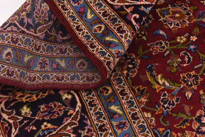 9' 7 x 13' 5 Hand Knotted Kashan Persian Wool Rug
