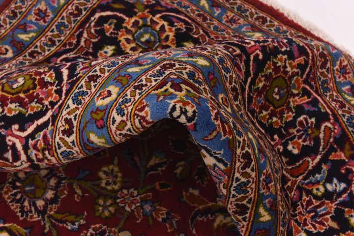 9' 7 x 13' 5 Hand Knotted Kashan Persian Wool Rug