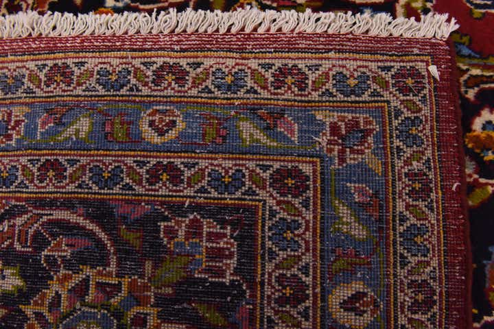 9' 7 x 13' 5 Hand Knotted Kashan Persian Wool Rug