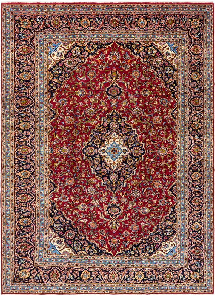 9' 7 x 13' 5 Hand Knotted Kashan Persian Wool Rug