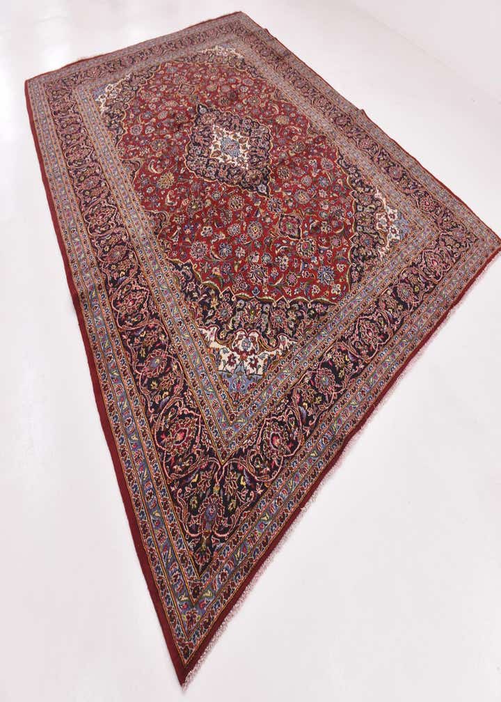 10' x 12' 8 Hand Knotted Kashan Persian Wool Rug