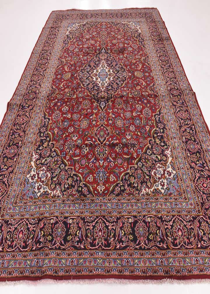 10' x 12' 8 Hand Knotted Kashan Persian Wool Rug