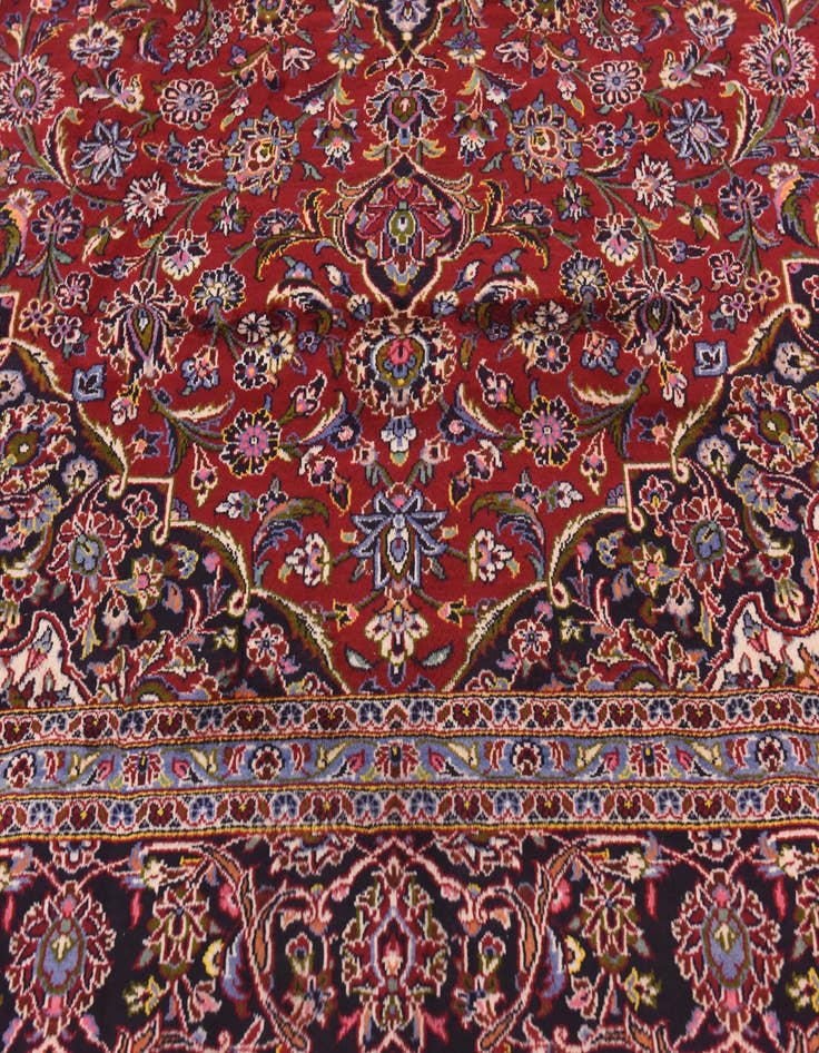 Detail image of 10' x 12' 8 Hand Knotted Kashan Persian Wool Rug