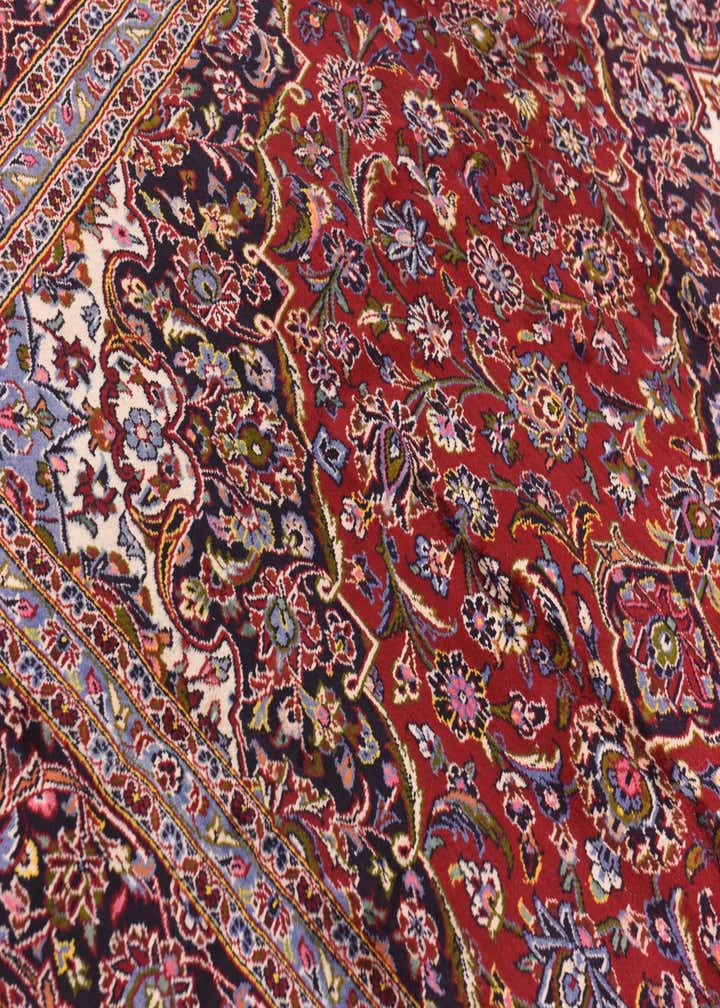 10' x 12' 8 Hand Knotted Kashan Persian Wool Rug
