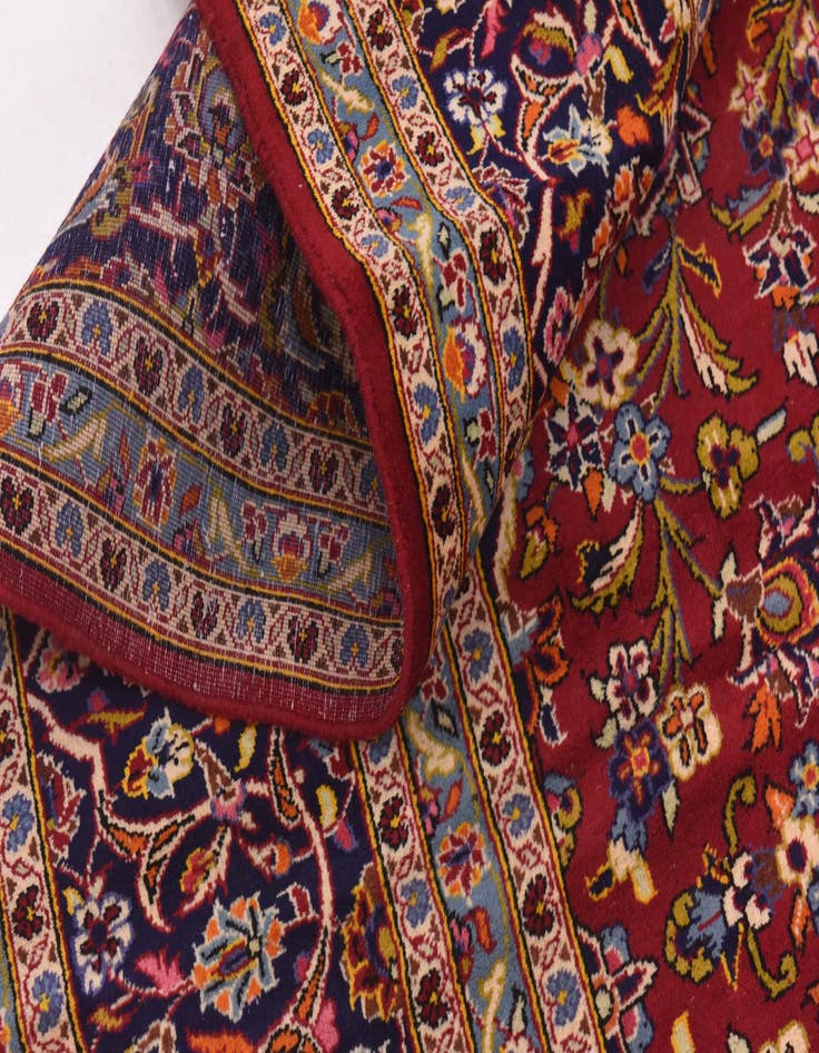 Detail image of 9' 10 x 13'  Hand Knotted Kashan Persian Wool Rug