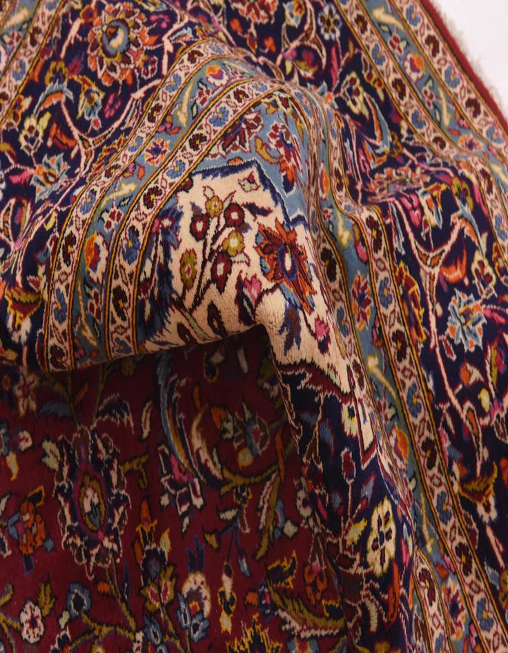 Detail image of 9' 10 x 13'  Hand Knotted Kashan Persian Wool Rug