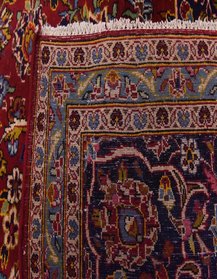 Detail image of 9' 10 x 13'  Hand Knotted Kashan Persian Wool Rug