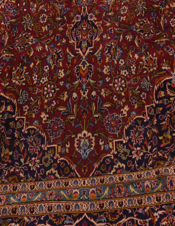 Detail image of 9' 10 x 13'  Hand Knotted Kashan Persian Wool Rug