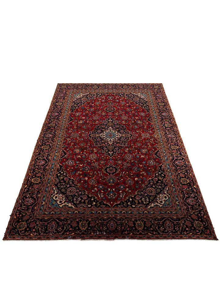 8' 10 x 12' 6 Hand Knotted Kashan Persian Wool Rug