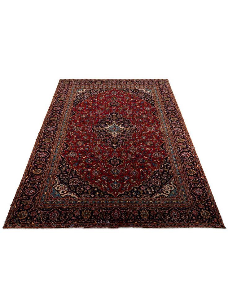 Detail image of 8' 10 x 12' 6 Hand Knotted Kashan Persian Wool Rug