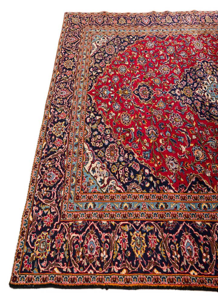 8' 10 x 12' 6 Hand Knotted Kashan Persian Wool Rug