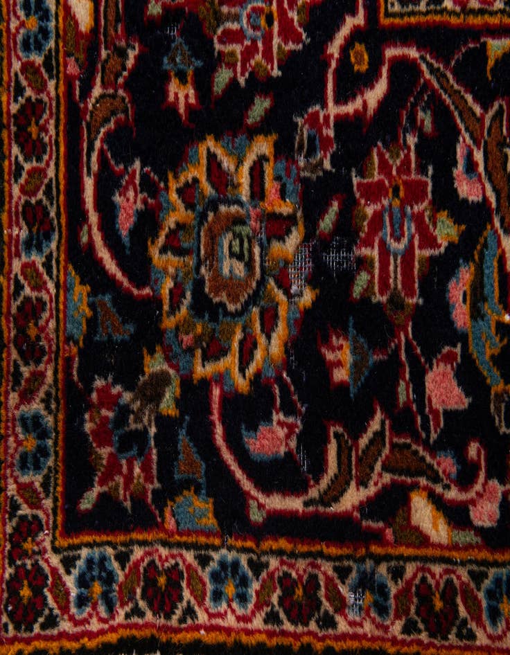 Detail image of 8' 10 x 12' 6 Hand Knotted Kashan Persian Wool Rug